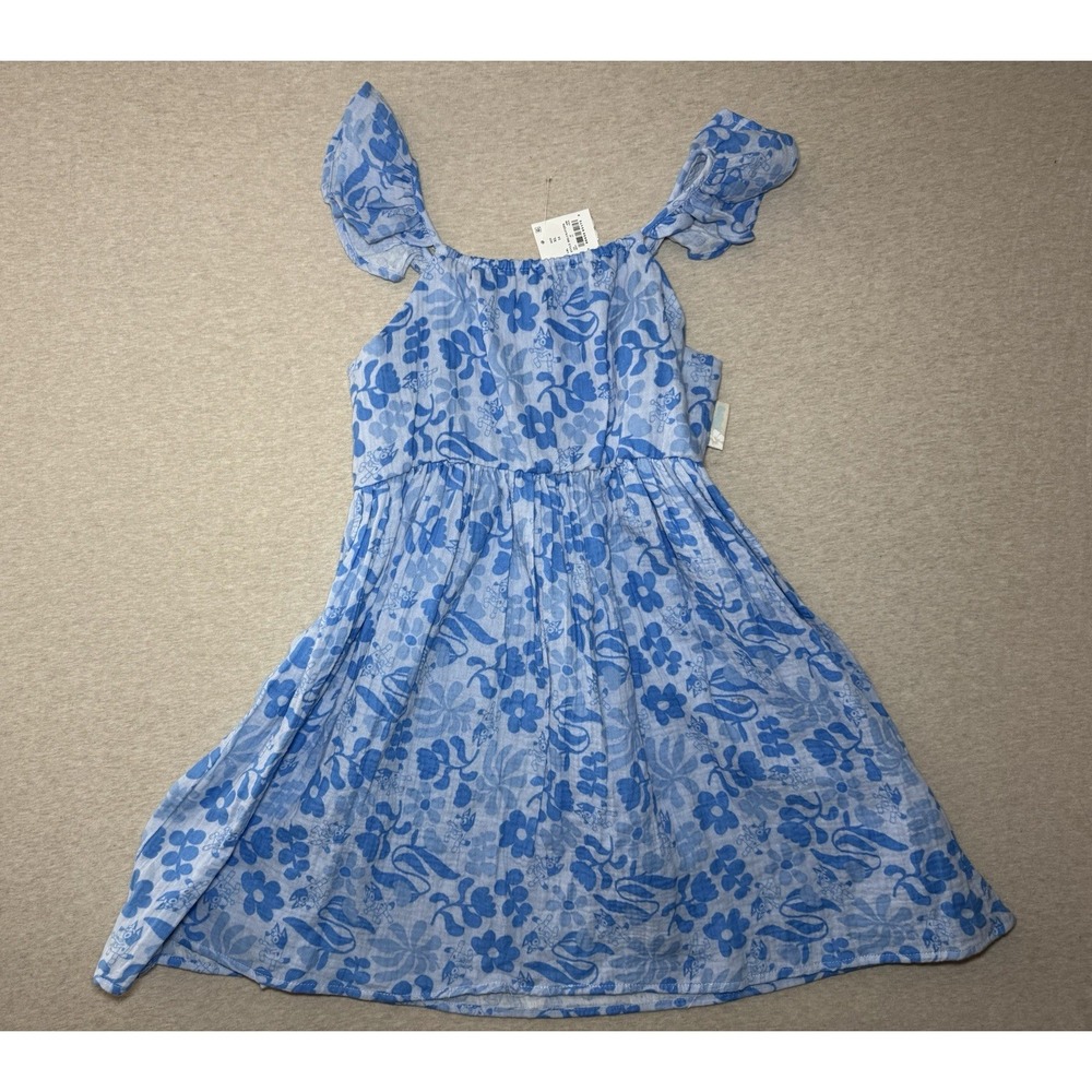 🎥 Girls' Blue Bluey Gauze Sleeveless Flowy Dress Size X-LARGE (14) 🆕